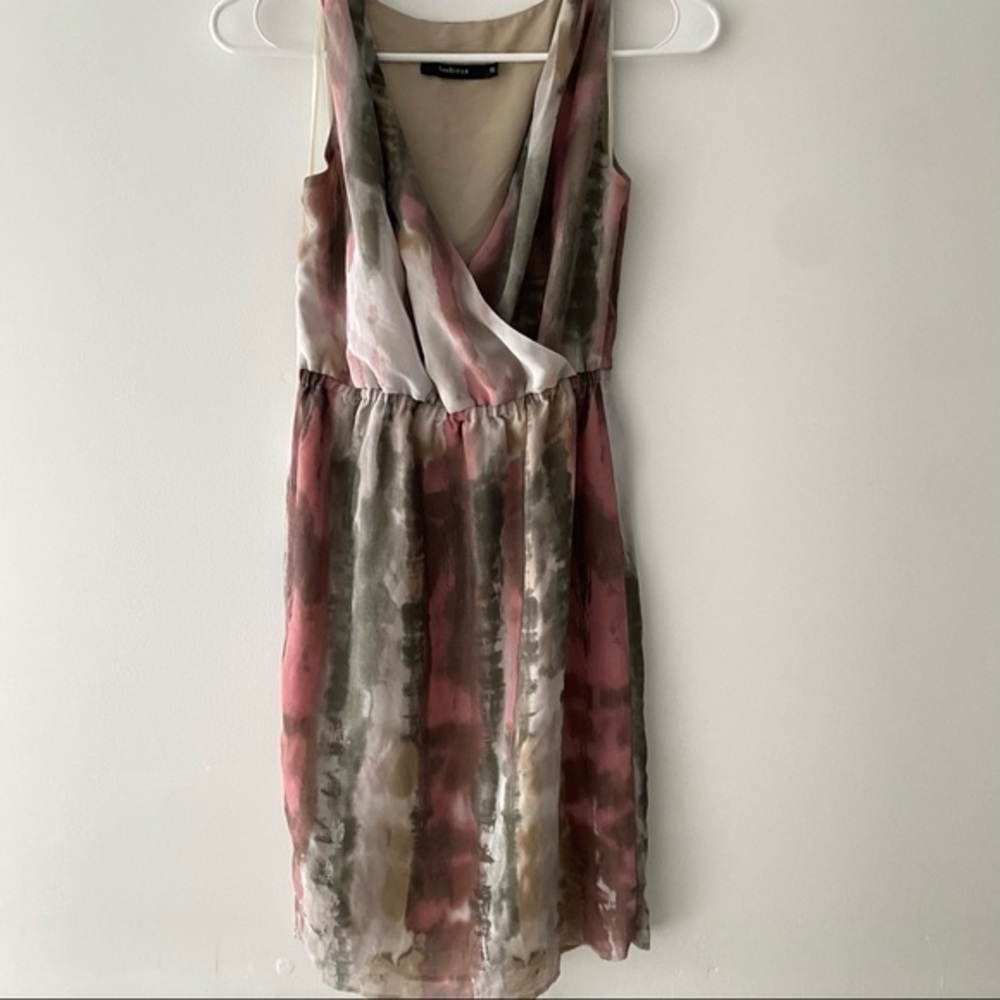 Van Heusen dress pink grey watercolor tie dye